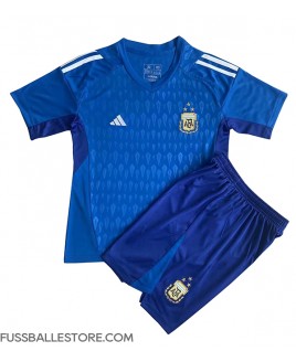 Günstige Argentinien Torwart Auswärts Trikotsatzt Kinder WM 2022 Kurzarm (+ Kurze Hosen)